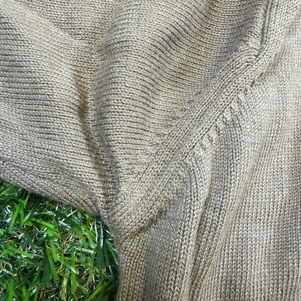 Tom James Mens Mock Neck Sweater Large Tall LT Brown Cotton Modal Made in Italy - Picture 6 of 7
